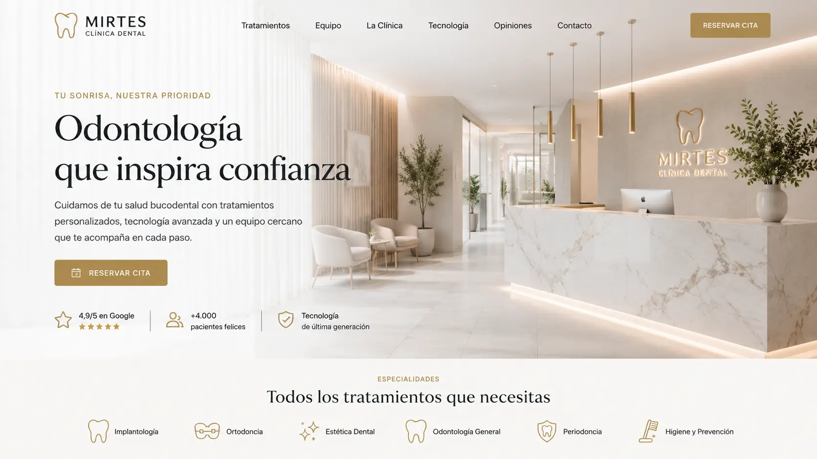 Web de Mirtes Clínica Dental